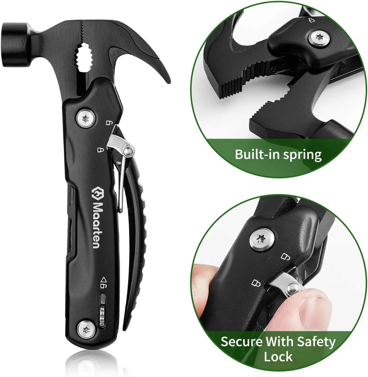 Maarten Hammer Multitool Gift, Unique Gifts for Dad Gift from Daughter Son, Stocking Stuffers for Adults Men, Personalized Dad Birthday Gifts from Wife, Fathers, Multi Tool with Hammer