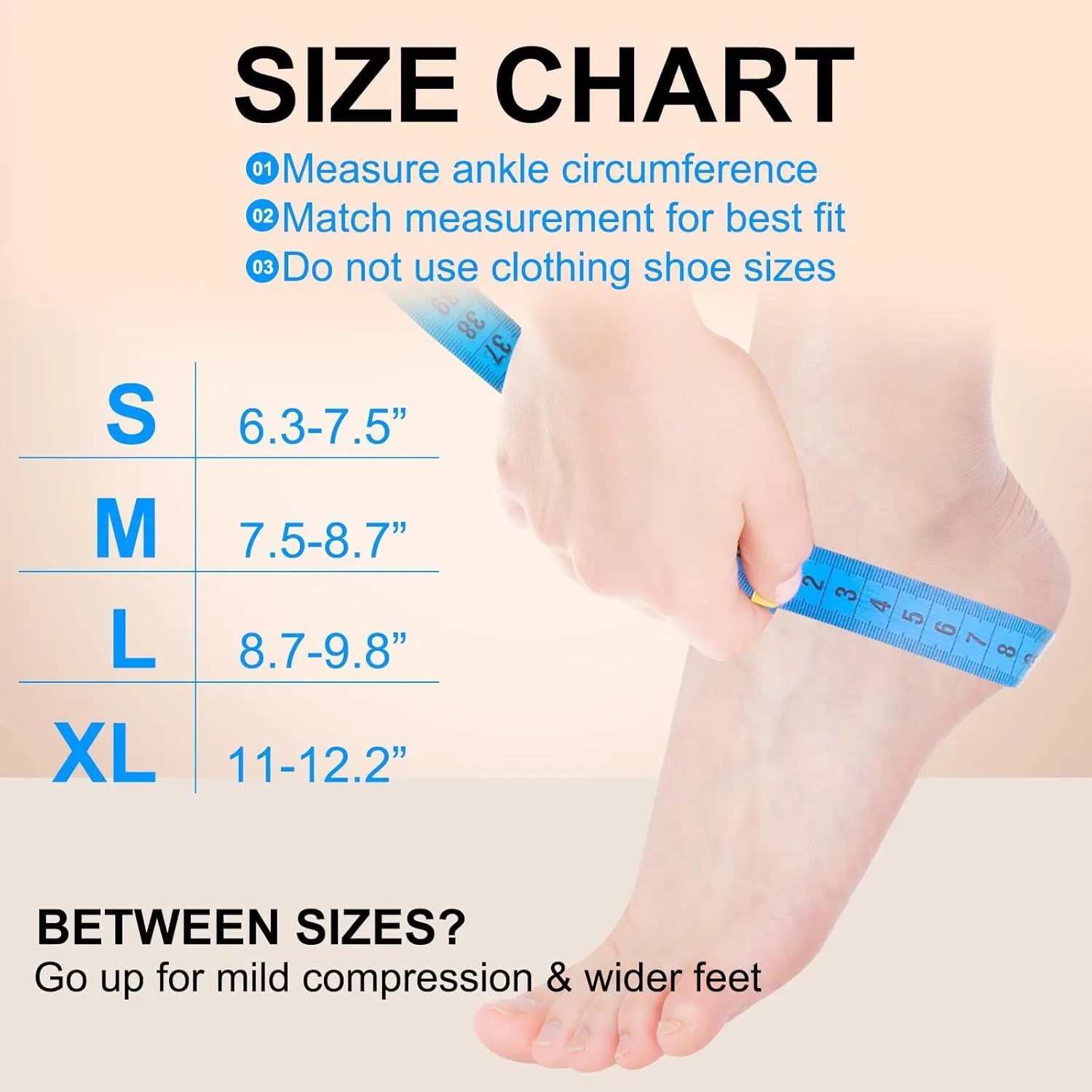 Medical-Grade Plantar Fasciitis Socks, Achilles Tendonitis Relief (Pair) Ankle Compression Sleeve for Sprain, Foot Swelling & Fatigue - Ankle Support Socks for Everyday Use- 20-30 mmHg (Beige, Black)