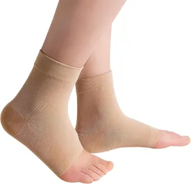 Medical-Grade Plantar Fasciitis Socks, Achilles Tendonitis Relief (Pair) Ankle Compression Sleeve for Sprain, Foot Swelling & Fatigue - Ankle Support Socks for Everyday Use- 20-30 mmHg (Beige, Black)