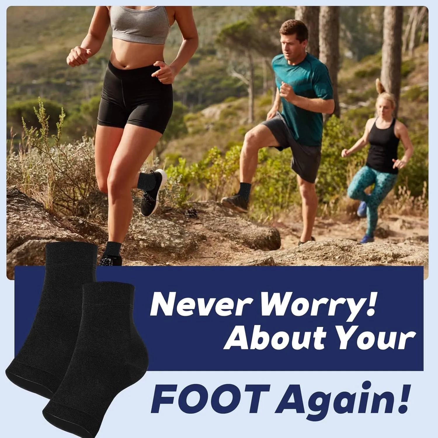 Medical-Grade Plantar Fasciitis Socks, Achilles Tendonitis Relief (Pair) Ankle Compression Sleeve for Sprain, Foot Swelling & Fatigue - Ankle Support Socks for Everyday Use- 20-30 mmHg (Beige, Black)