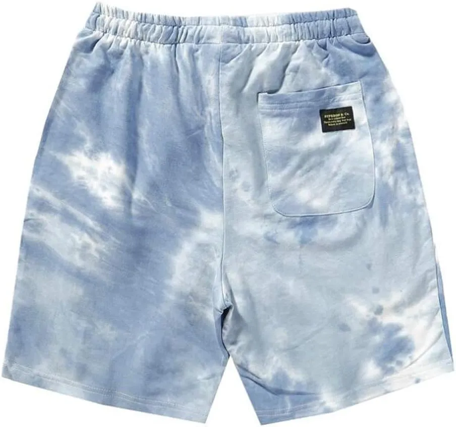 Mens Casual Drawstring Tie Dye Summer Shorts Workout Sweat Running Beach Shorts for Men