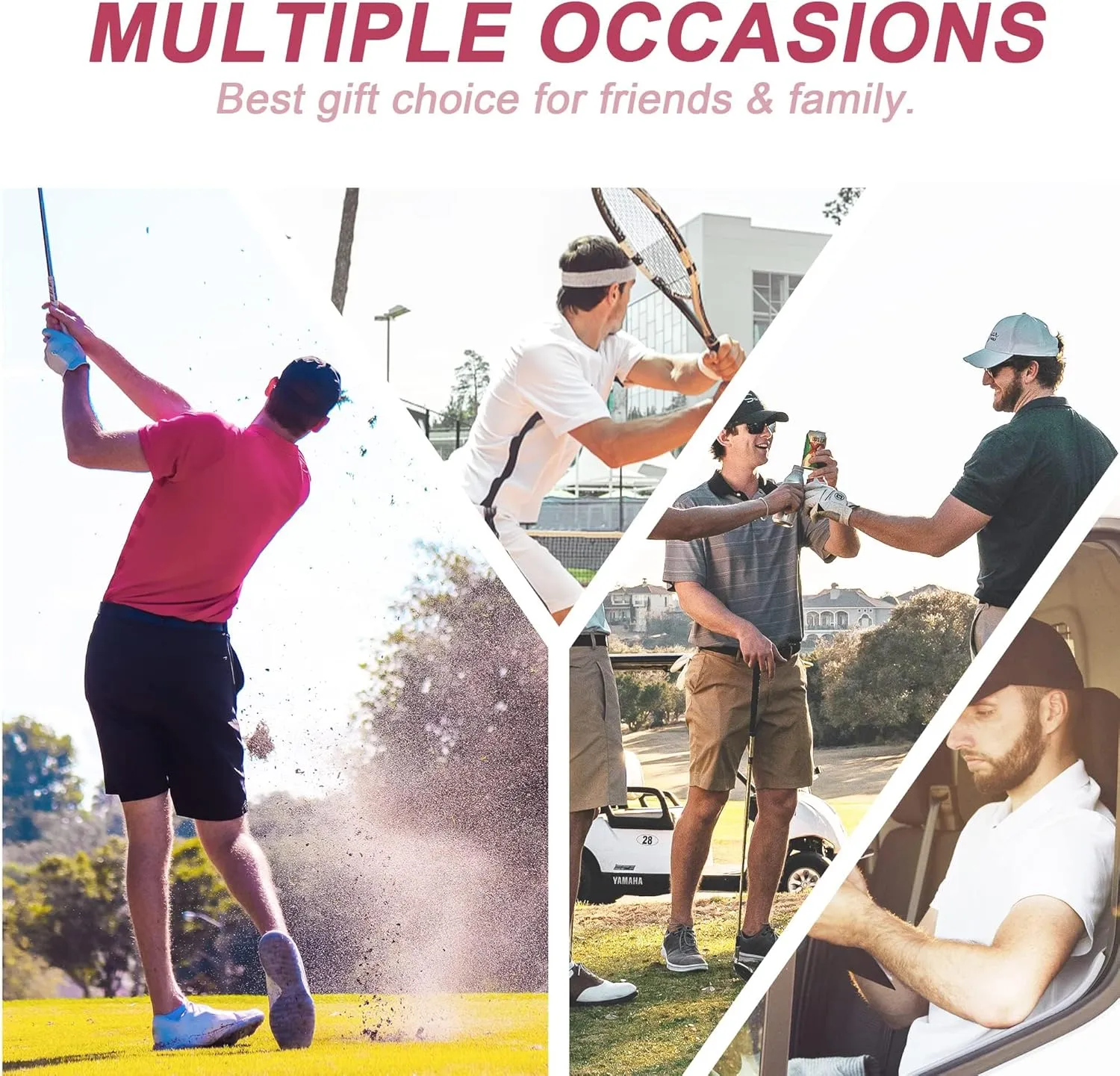 Men's Golf Shirts-Moisture Wicking Dry Fit Performance Recycled Polo Short Sleeve for Bussiness Casual Tennis