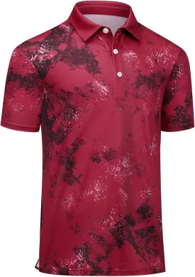 Men's Golf Shirts-Moisture Wicking Dry Fit Performance Recycled Polo Short Sleeve for Bussiness Casual Tennis