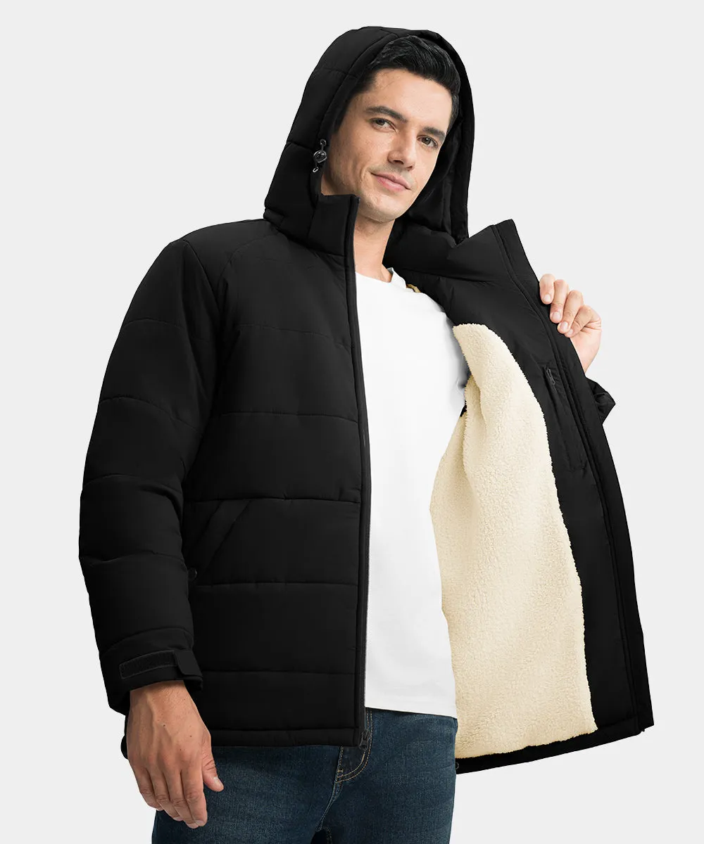 Men's Mid-length Wool Fleece Lining Jacket