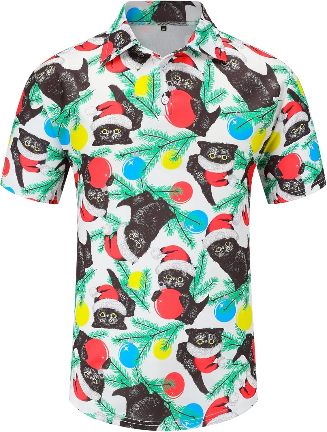 Men's Polo Shirts Funny Golf Shirts for Men Short Sleeve Hawaiian Print Performance Shirts