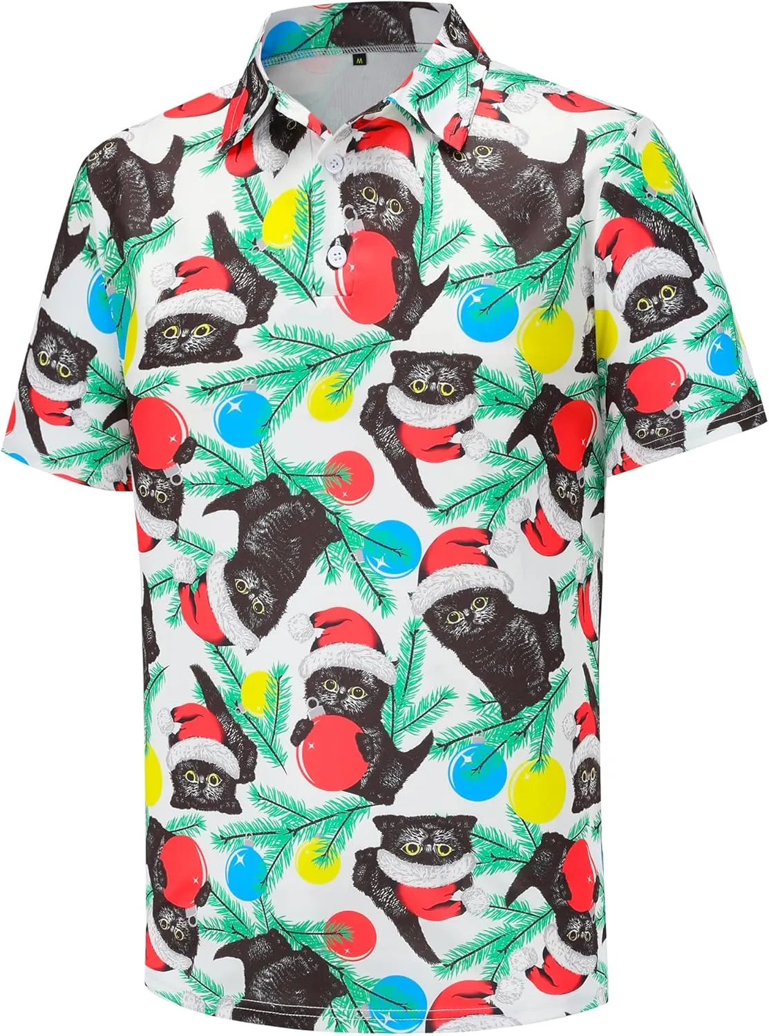 Men's Polo Shirts Funny Golf Shirts for Men Short Sleeve Hawaiian Print Performance Shirts