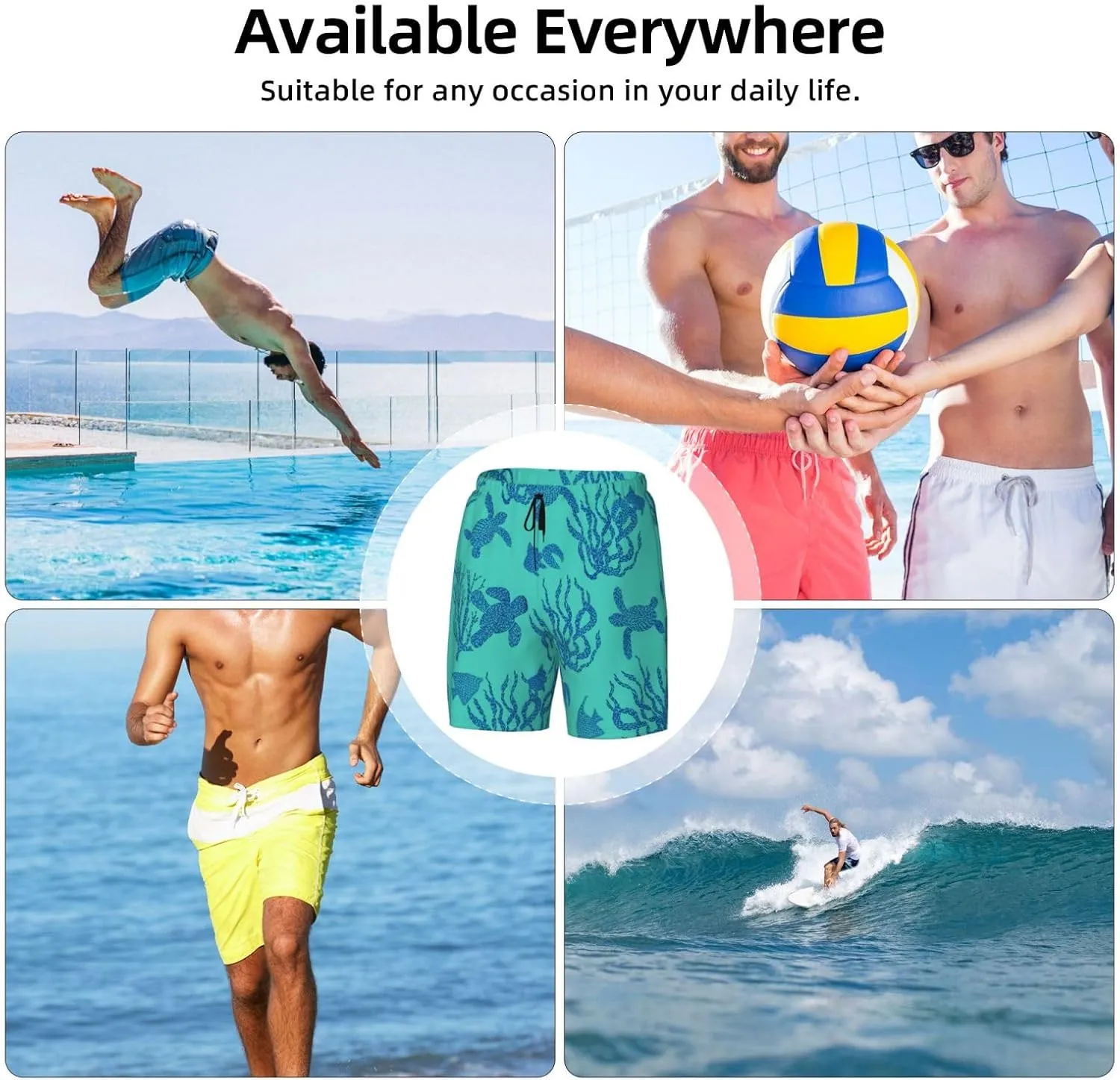 Men's Quick-Dry Swimming Trunks 7 Inch with Compression Liner 2 in 1 Beach Swim Board Shorts with Pockets