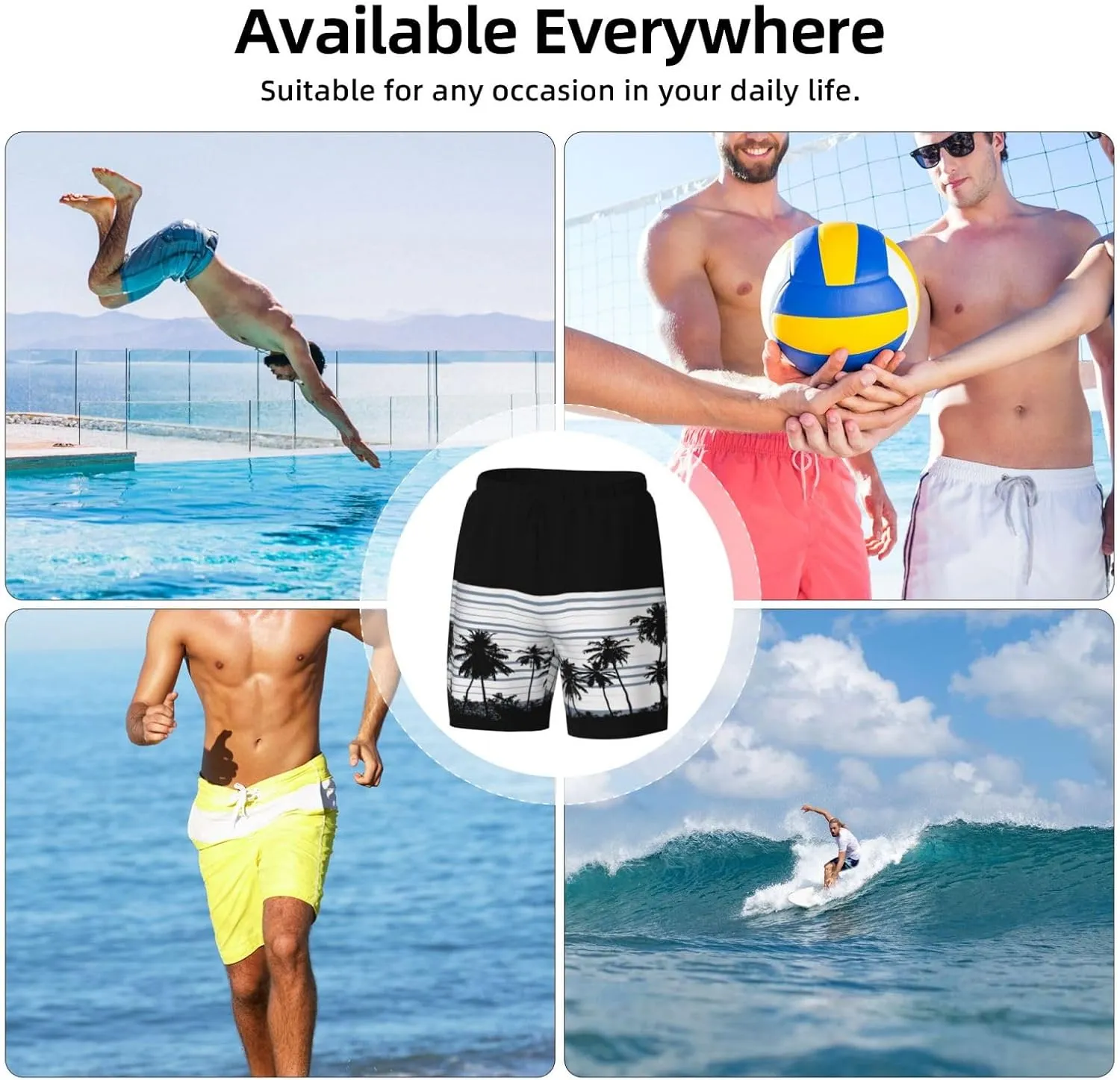 Men's Quick-Dry Swimming Trunks 7 Inch with Compression Liner 2 in 1 Beach Swim Board Shorts with Pockets