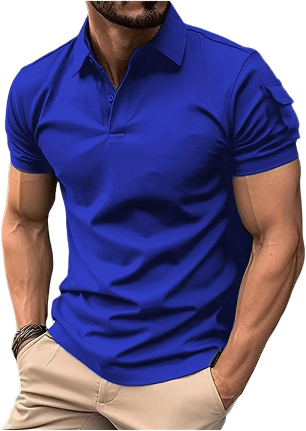 Mens Regular Polo Shirts, Short Sleeve Athletic Golf Jersey, Quarter Zip Casual Pullover Oversized Henley Slim Tees