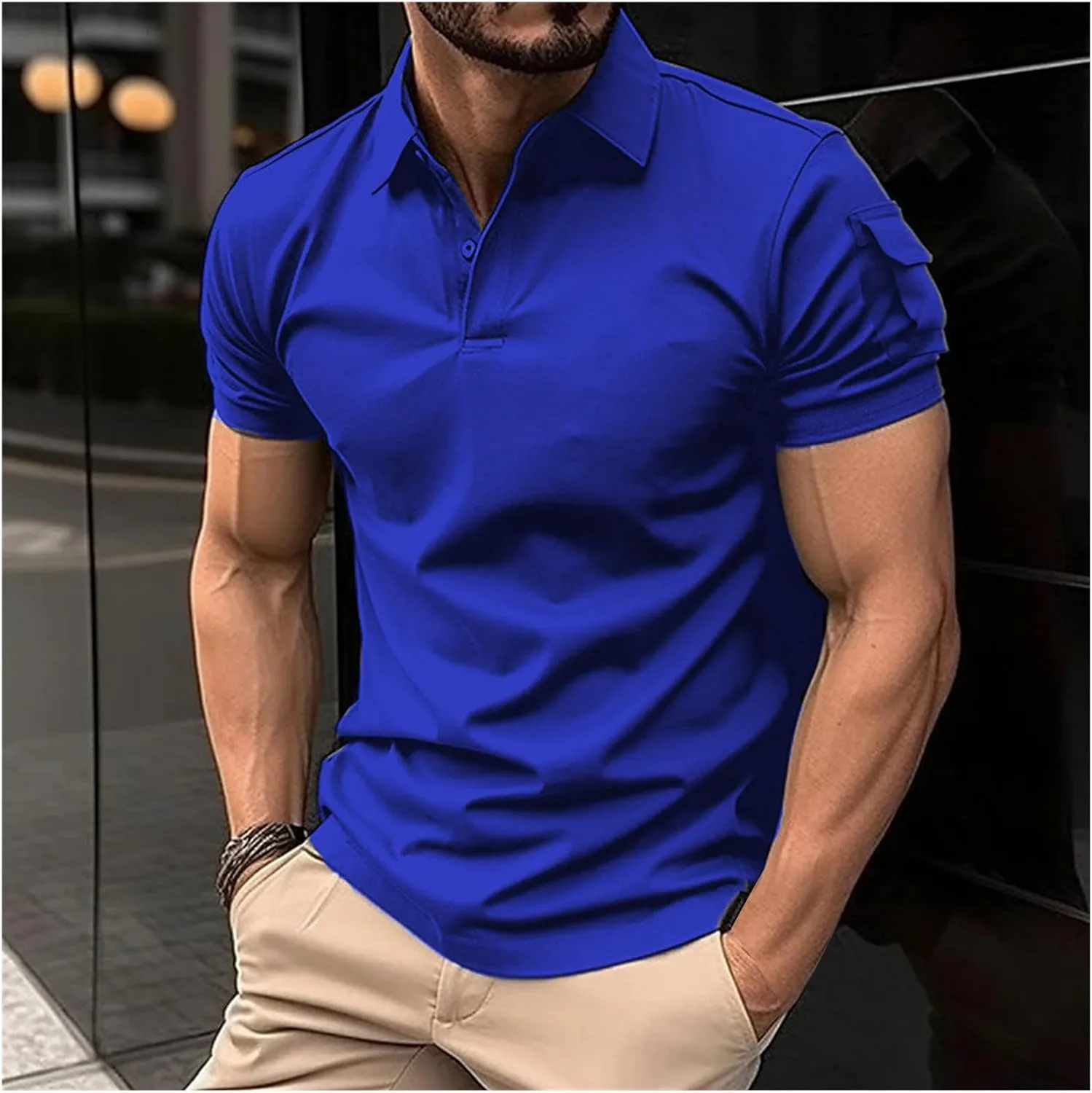 Mens Regular Polo Shirts, Short Sleeve Athletic Golf Jersey, Quarter Zip Casual Pullover Oversized Henley Slim Tees