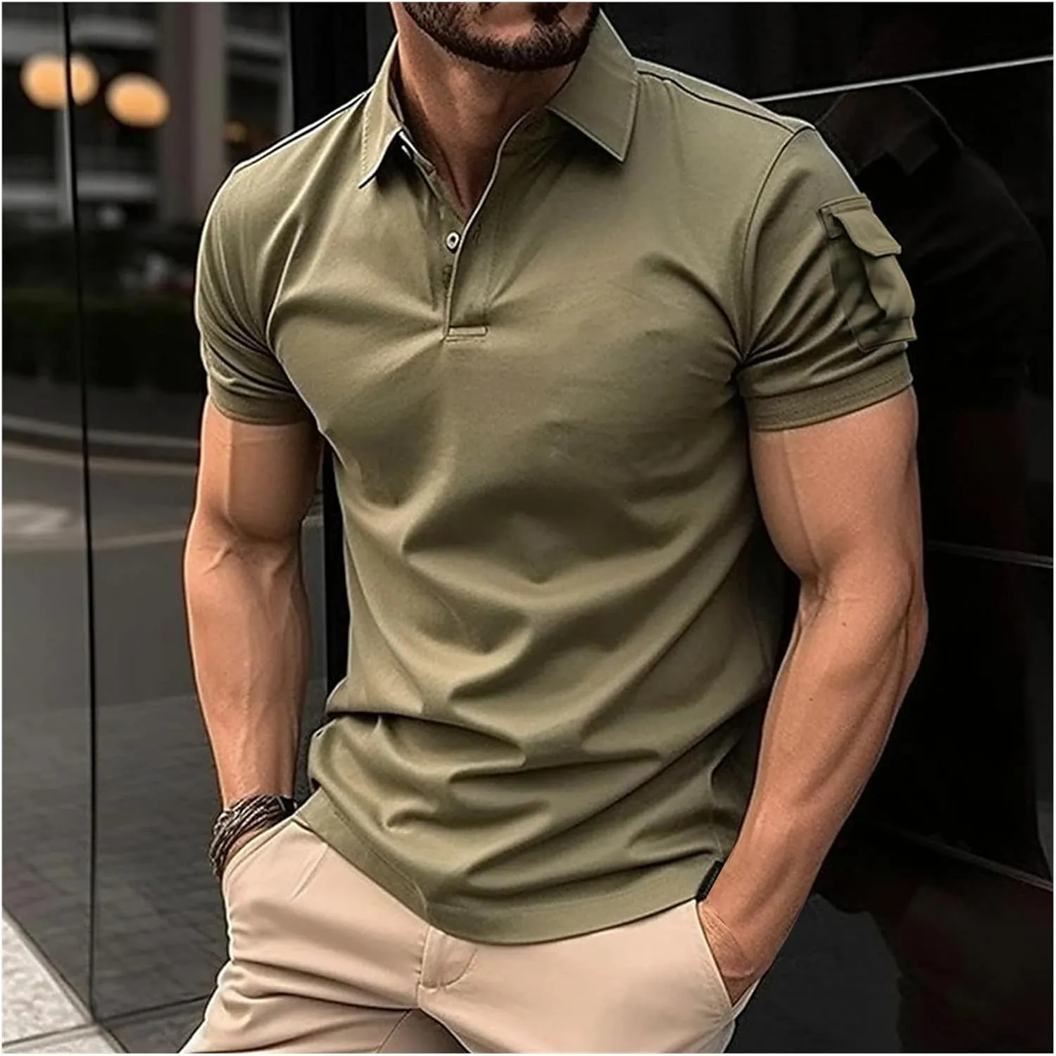 Mens Regular Polo Shirts, Short Sleeve Athletic Golf Jersey, Quarter Zip Casual Pullover Oversized Henley Slim Tees