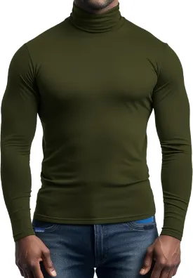 Men's Turtleneck Long Sleeve Shirts Thermal Base Layer Top Lightweight Undershirt