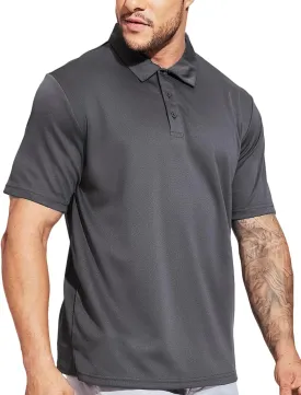 MIER Men's Quick Dry Polo Shirts Polyester Casual Collared Shirts Short Sleeve, Moisture-Wicking, Sun Protection