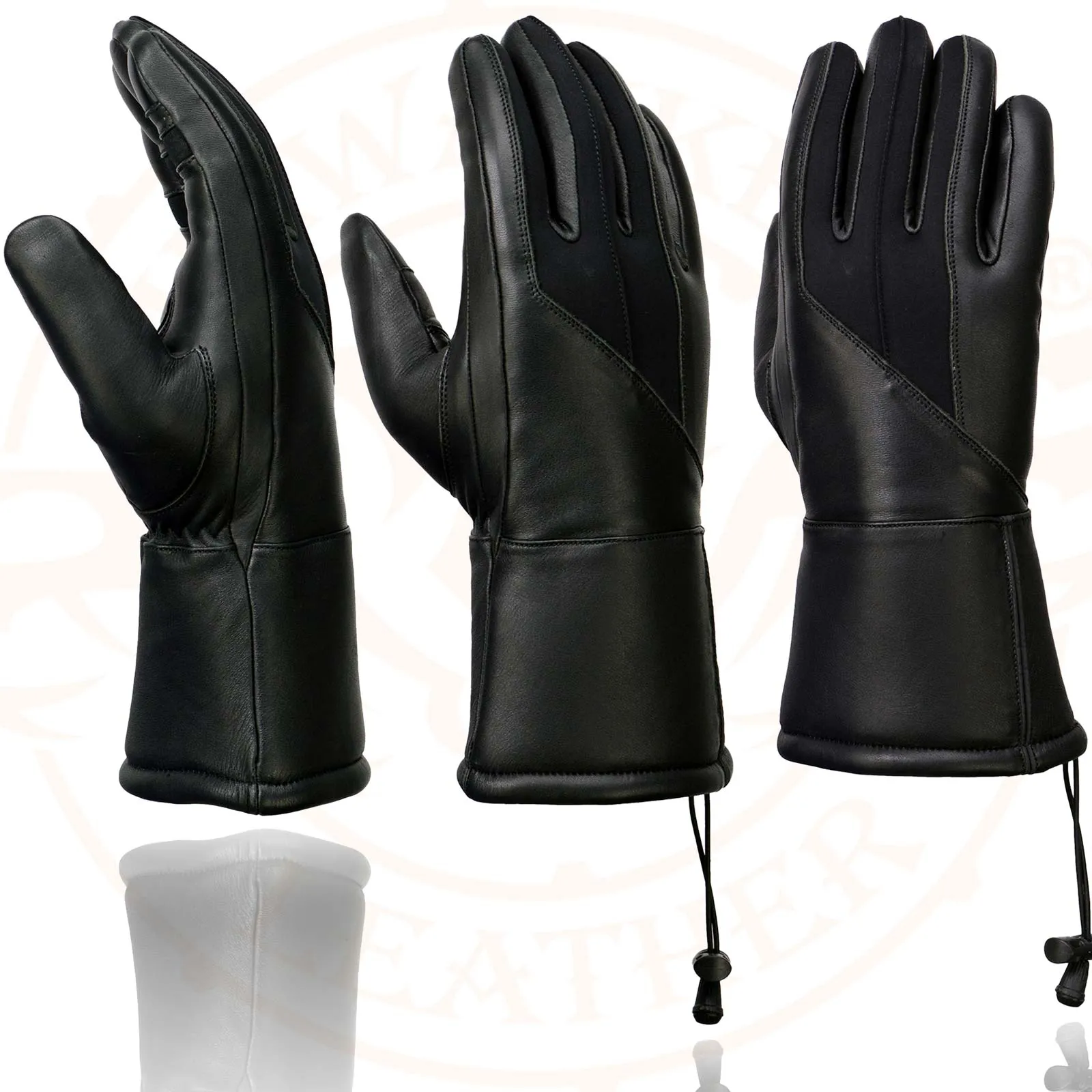 Milwaukee Leather MG7701 Women's Deer Skin Leather Insulated Gauntlet