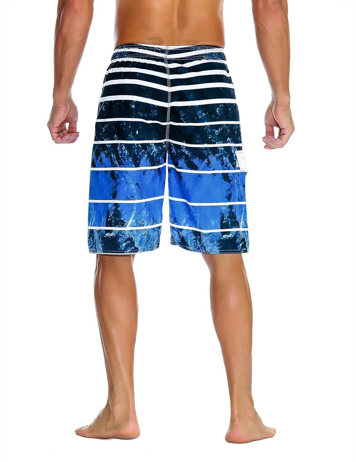 Nonwe Men's Beachwear Summer Holiday Swim Trunks Quick Dry Striped