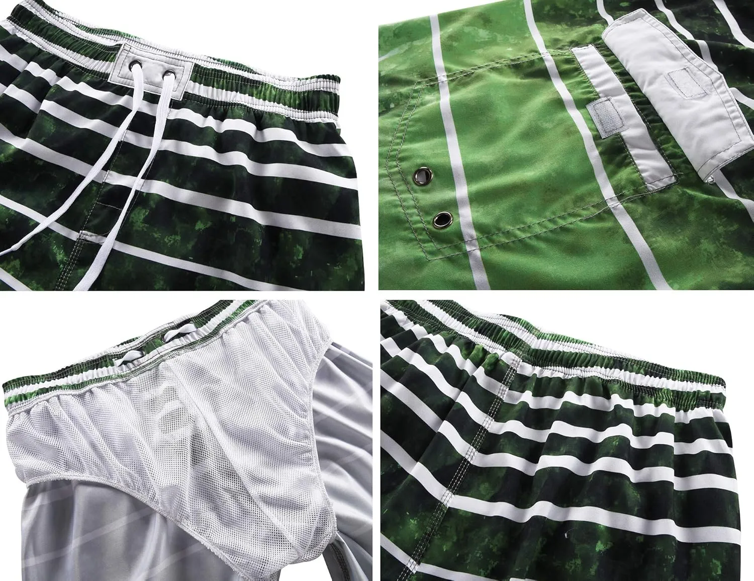 Nonwe Men's Beachwear Summer Holiday Swim Trunks Quick Dry Striped