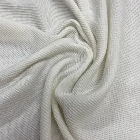 Off-White Organic Cotton Waffle Thermal Fabric - Grown in the USA