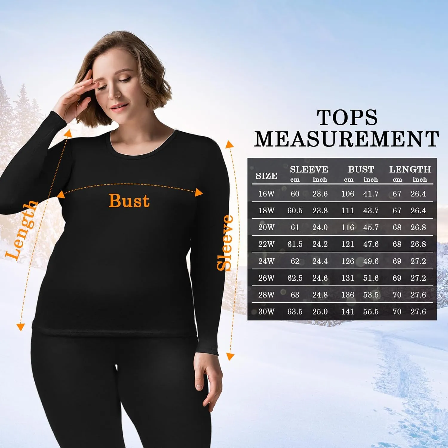 Patelai 3 Pack Women Plus Size Long Sleeve Thermal Shirts Undershirt Fleece Lined Underwear Top Women Crew Neck Base Layer