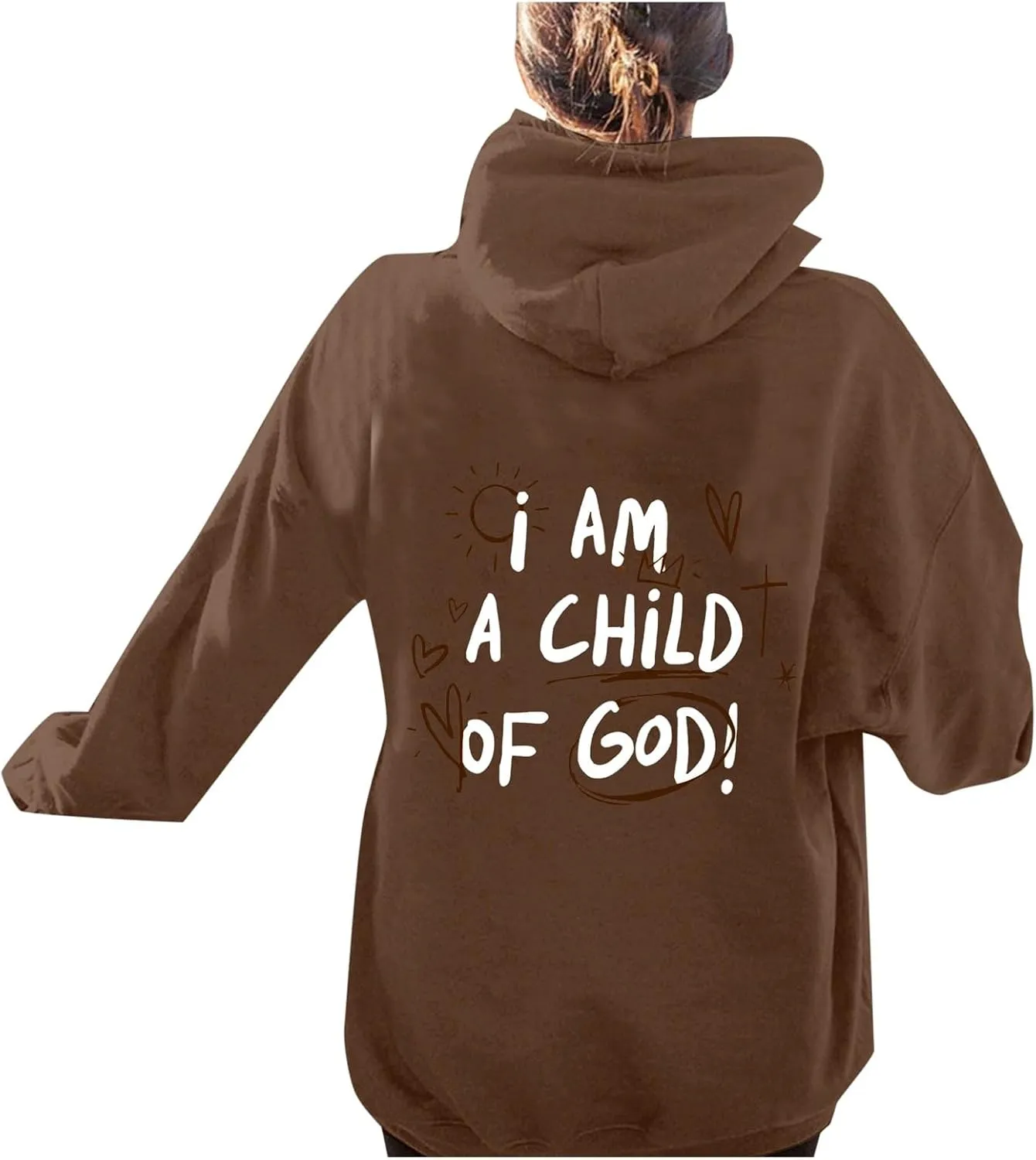 Pink Puff Hoodie for Teen Girls Oversized Hoodie Cute Preppy Sweatshirt Long Sleeve Drawstring Tops