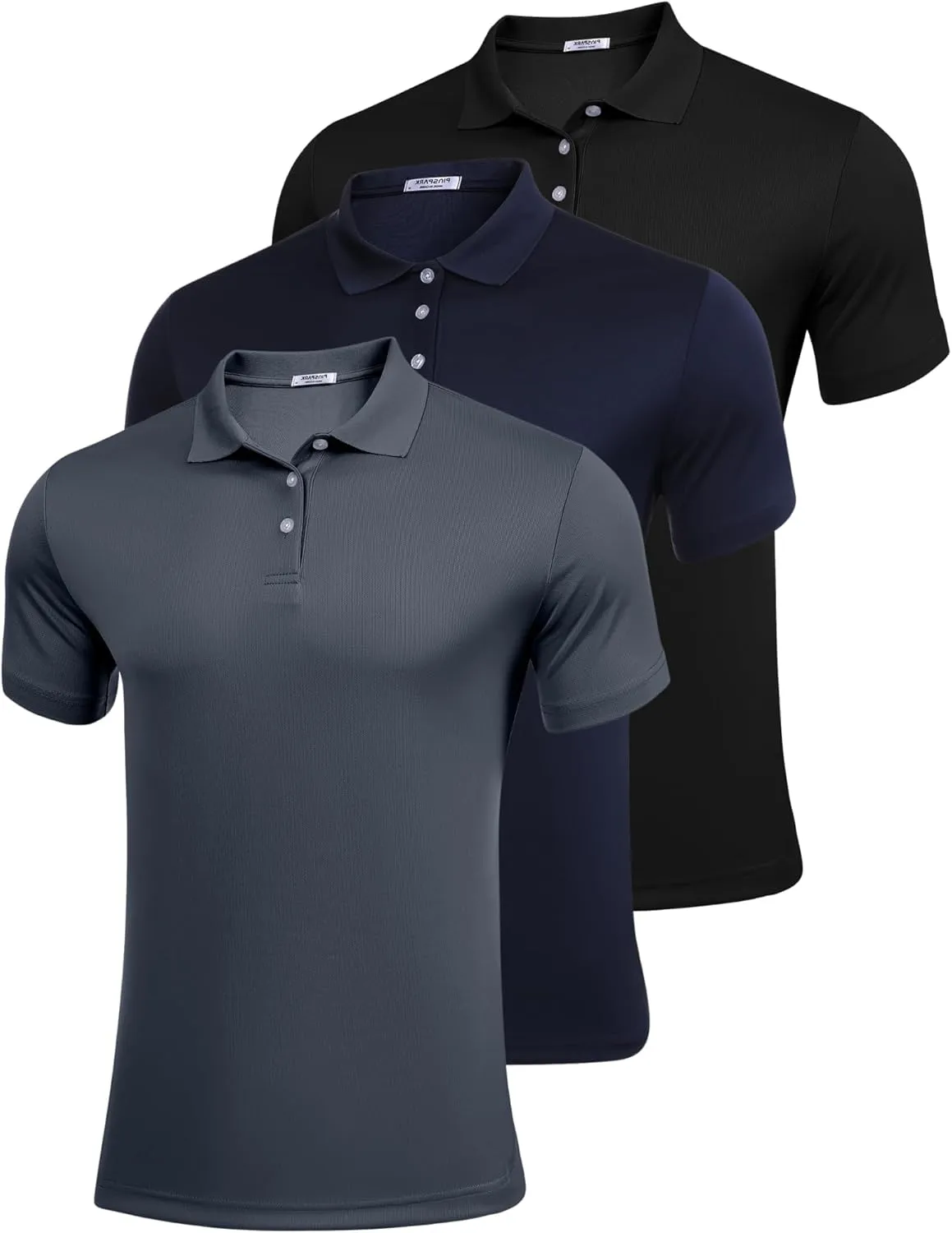 PINSPARK 1/3/4/5 Pack: Golf Polo Shirts for Men Multipacks Quick Dry Short Sleeve Collared Shirt Slim Fit Casual Polos Shirt