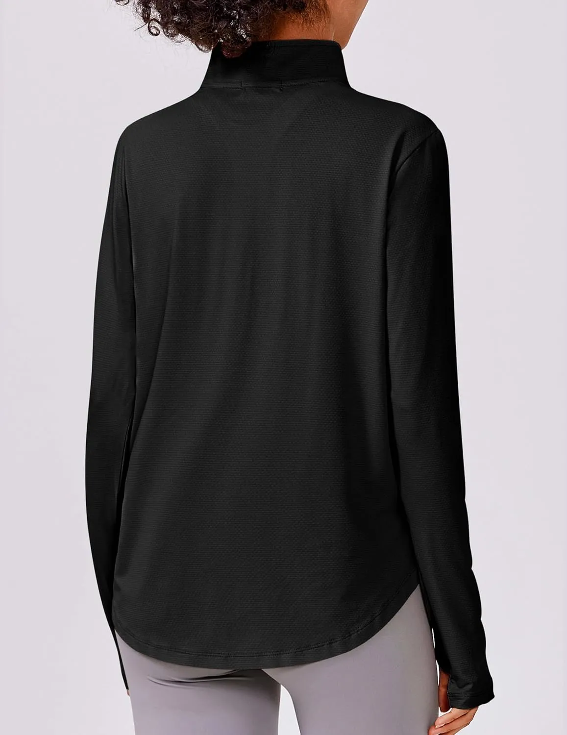 PINSPARK Long Sleeve Workout Tops for Women UPF 50  Sun Shirts Half Zip Quick Dry Hiking Athletic Running Fishing Shirts