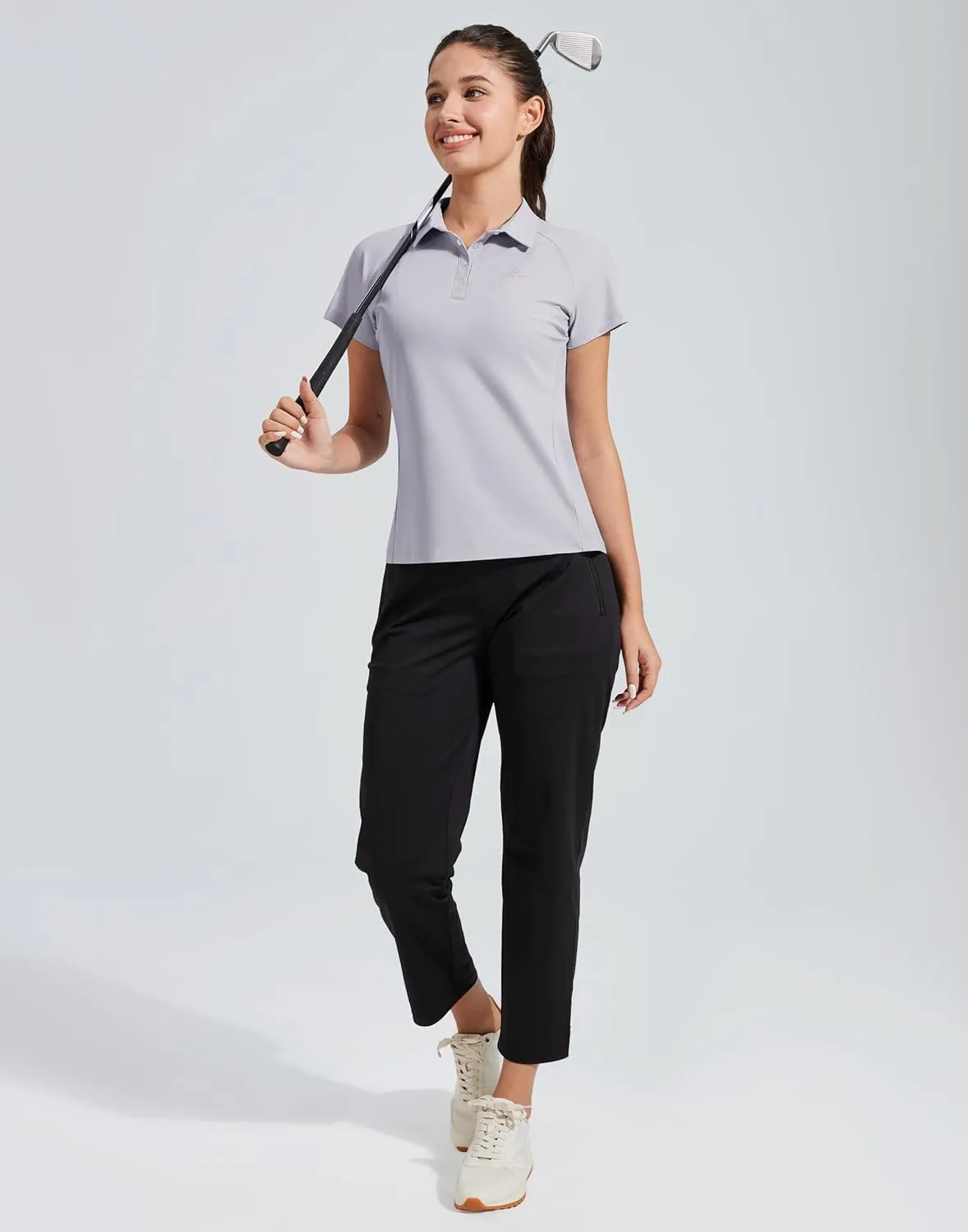 Pioneer Camp Women's Golf Shirt Short Sleeve Polo Shirts UPF 50  Quick Dry Collared Tennis Work Athletic Tops 4 Button