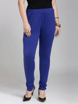 plusS Women Blue Solid Leggings