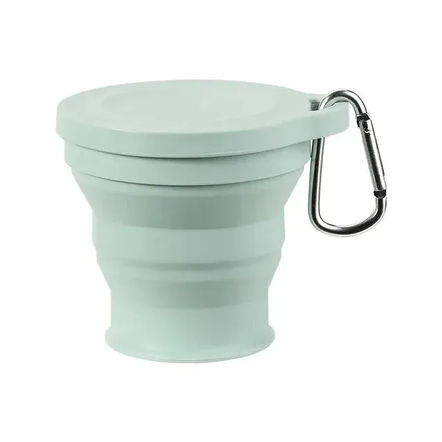 Portable Silicone Mini Teacup with Retractable Lid – Compact Travel Mug for On-the-Go Coffee and Tea Drinking