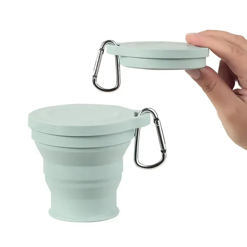 Portable Silicone Mini Teacup with Retractable Lid – Compact Travel Mug for On-the-Go Coffee and Tea Drinking