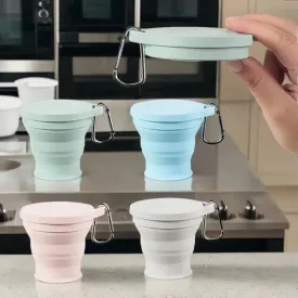 Portable Silicone Mini Teacup with Retractable Lid – Compact Travel Mug for On-the-Go Coffee and Tea Drinking