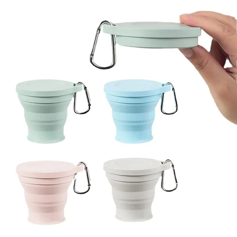Portable Silicone Mini Teacup with Retractable Lid – Compact Travel Mug for On-the-Go Coffee and Tea Drinking