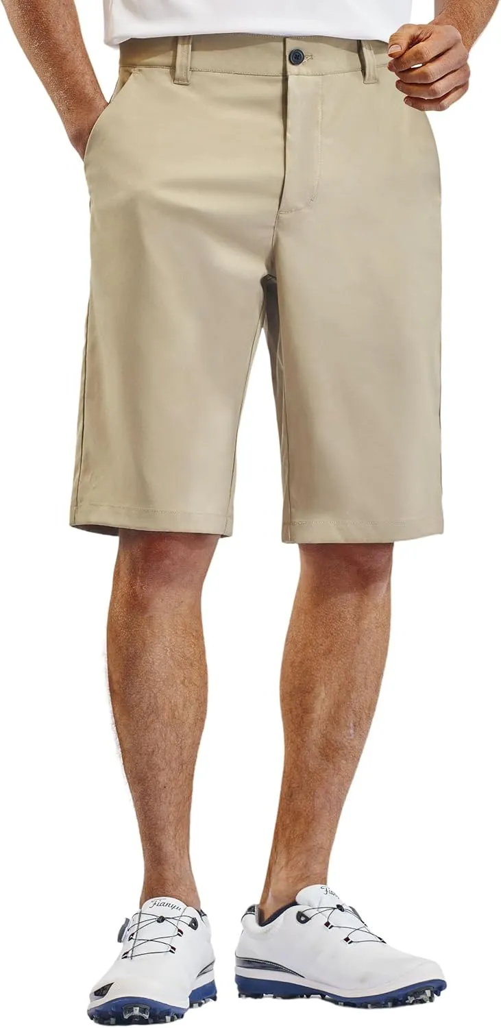 PULI Mens Golf Hiking Shorts Lightweight Casual Dress 12" Inseam Work Stretch Travel Hybrid Quick Drying with Pockets