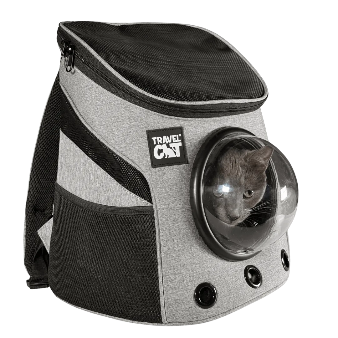 "The Fat Cat" Mini Cat Backpack - Heather Grey