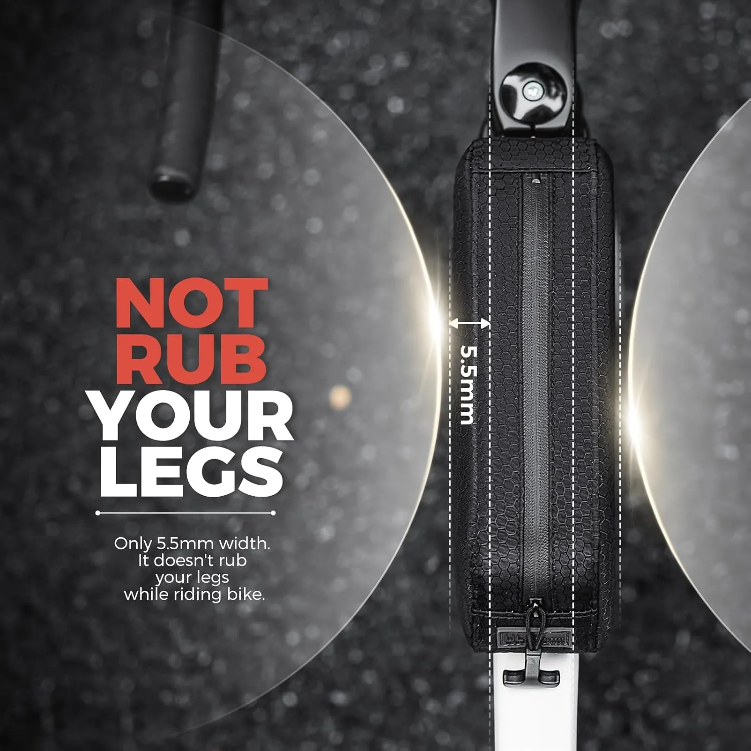 ROCKBROS Bike Top Tube Bag - Waterproof Front Frame Bag Pouch Pack for Mountain & Road Bike - Large Grip Black