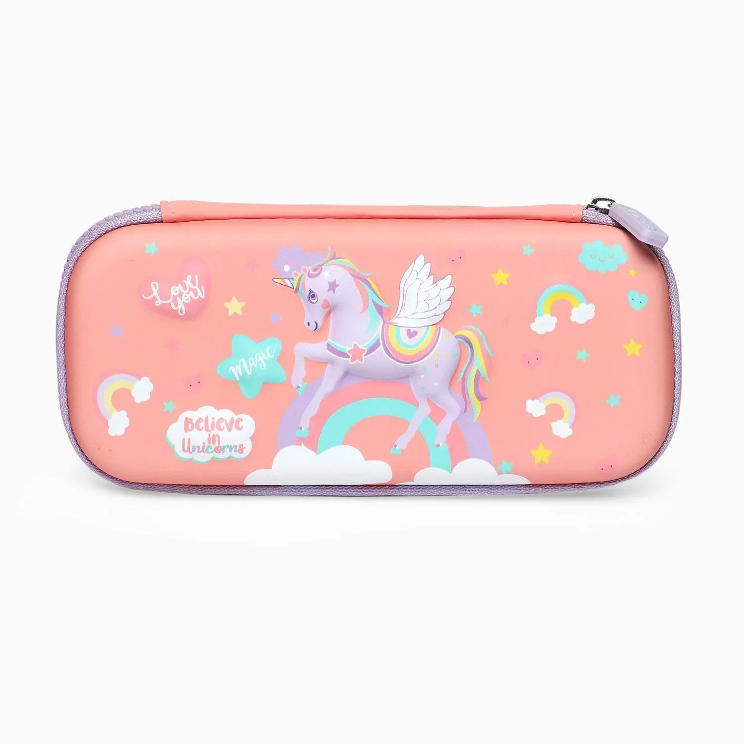 School Kids Hard Case unicorn Print Pencil Pouch small size