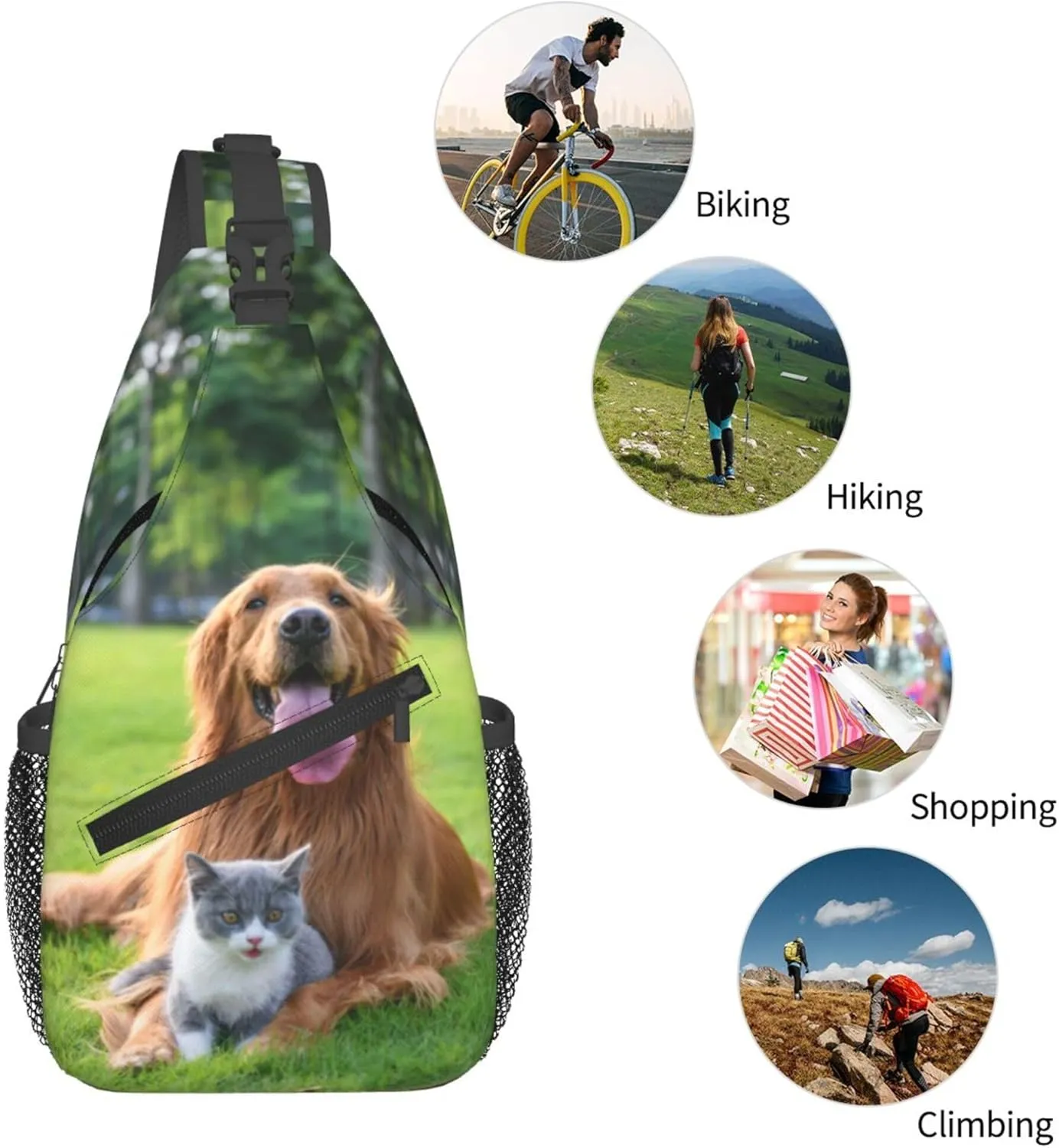 Sling Bag - Personalized Crossbody Bags for Men & Women - Customize Image, Logo or Text - Sling Shoulder Backpack