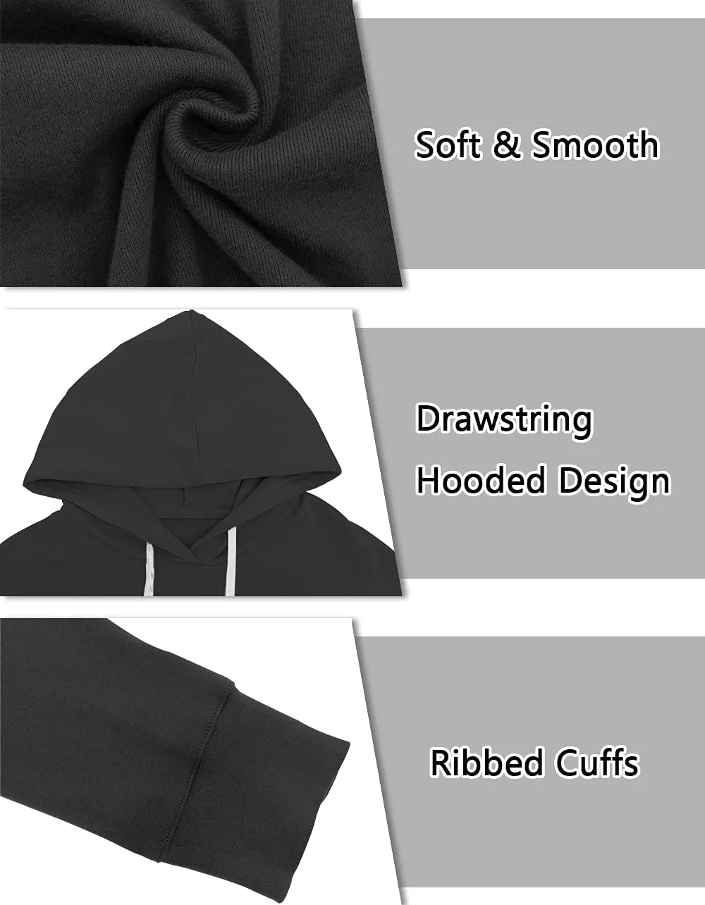 Syellowafter Women Casual Hoodie Long Sleeves Fashion Pullover Loose Fit Tunic Winter Tops Comfy Shirts