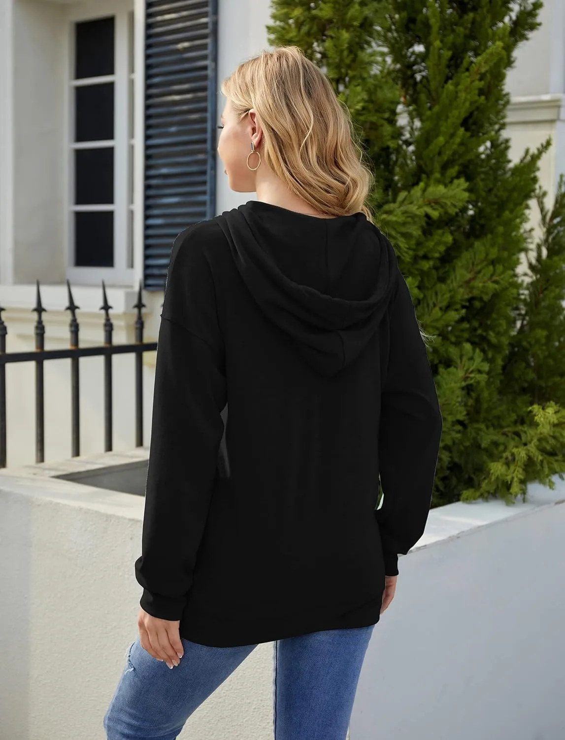 Syellowafter Women Casual Hoodie Long Sleeves Fashion Pullover Loose Fit Tunic Winter Tops Comfy Shirts