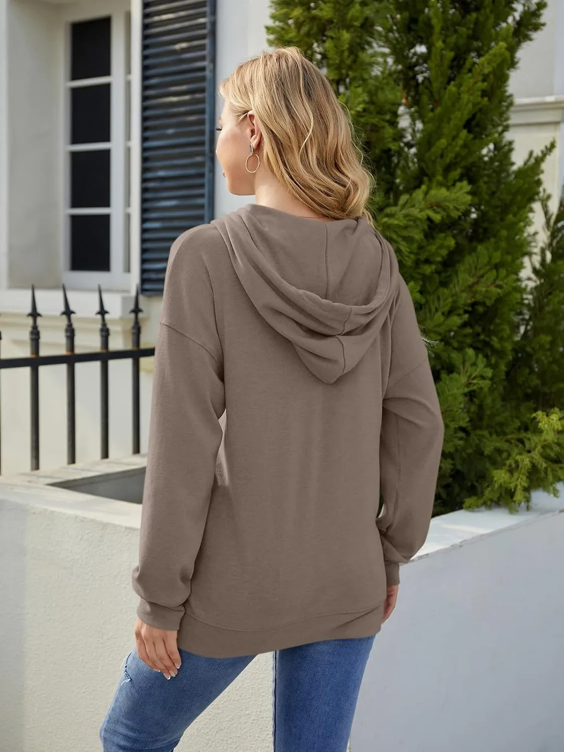 Syellowafter Women Casual Hoodie Long Sleeves Fashion Pullover Loose Fit Tunic Winter Tops Comfy Shirts