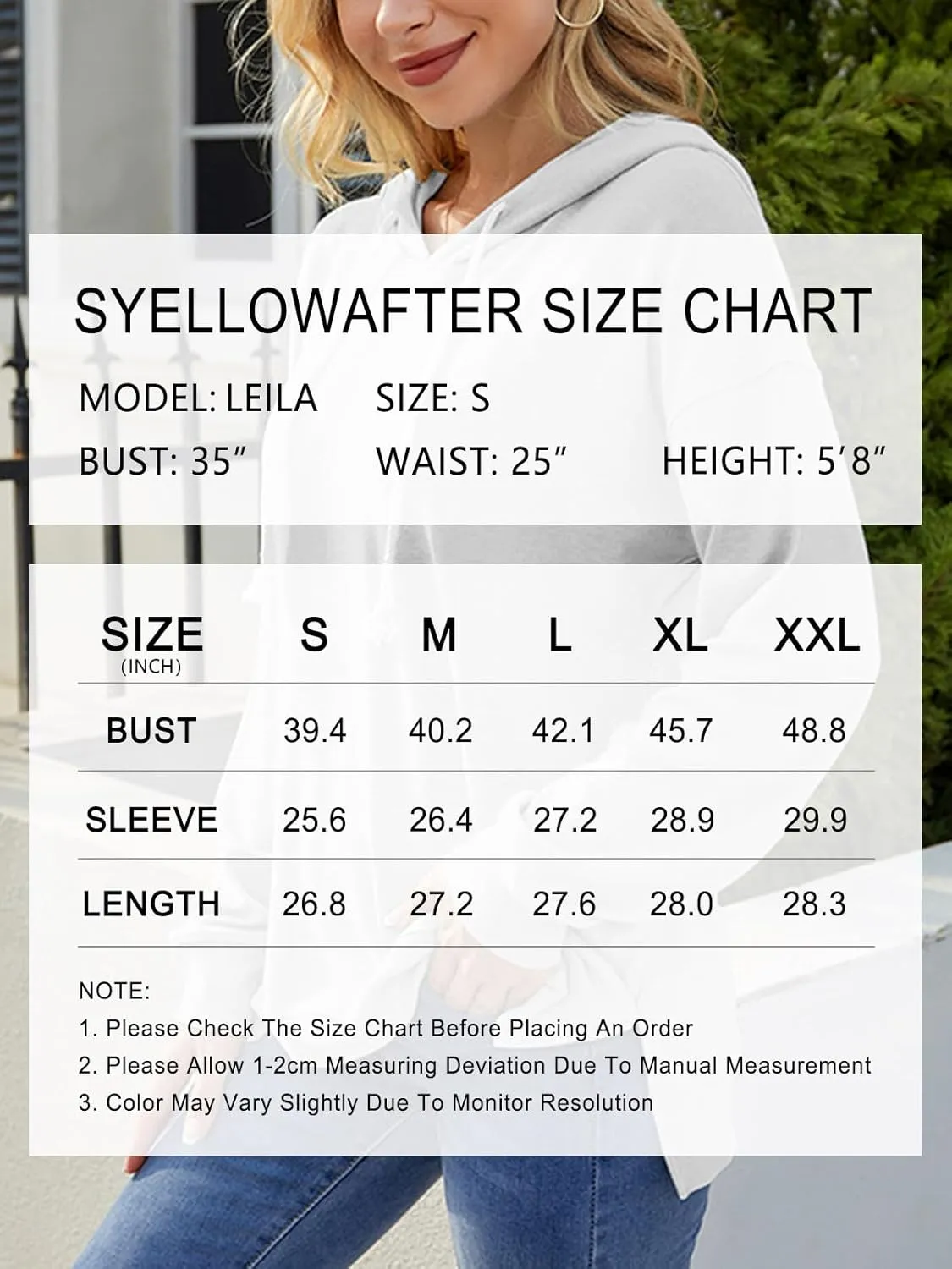 Syellowafter Women Casual Hoodie Long Sleeves Fashion Pullover Loose Fit Tunic Winter Tops Comfy Shirts