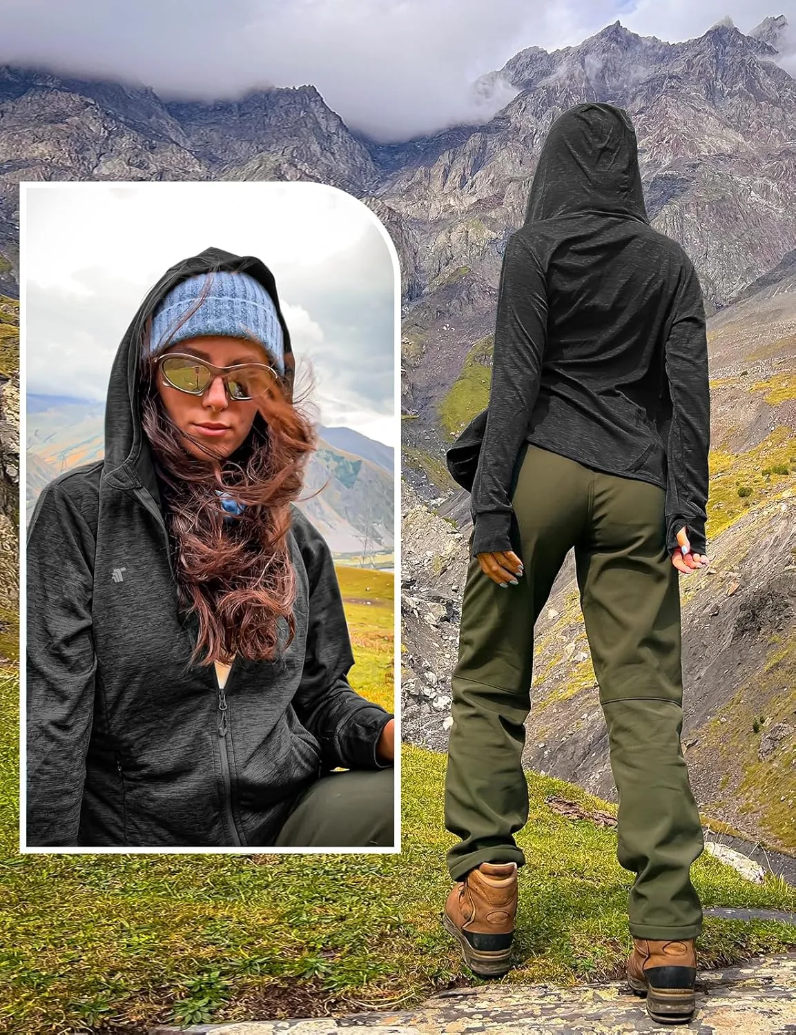 TBMPOY Womens UPF 50  Sun Protection Hoodie Jackets Light Weight Long Sleeve Shirts Hiking Outdoor Full Zip Tops