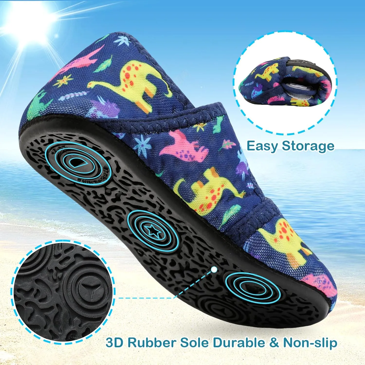 Toddler Water Shoes Baby Boy Girl Beach Swim Shoes Quick Dry Barefoot Socks Shoes Summer Slide Sandals