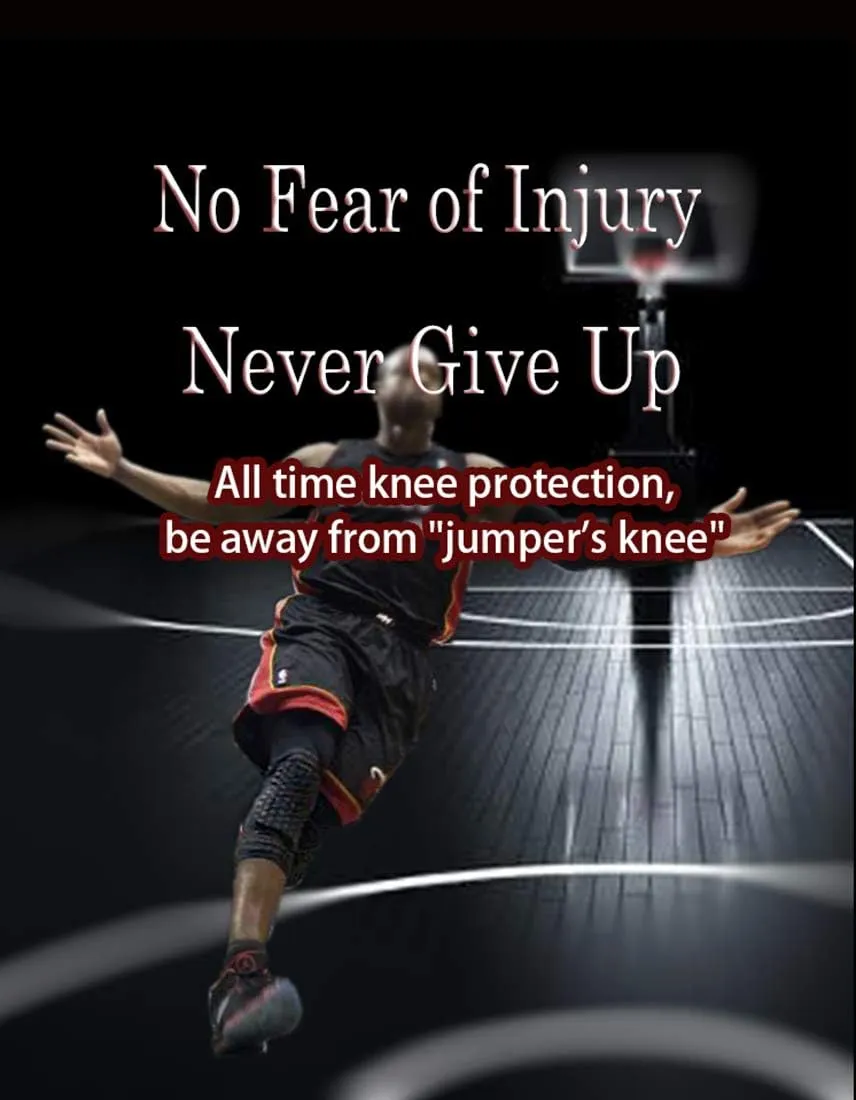 Unlimit Basketball Pants with Knee Pads, Black Knee Pads Compression Pants, 3/4 Capri Leggings