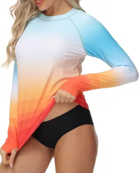 VAYAGER Womens Rash Guard UPF 50  Swim Shirts Long Sleeve Quick Dry Water Beach Surfing Swimming Tops with Thumb Hole