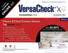 VersaCheck X9 Enterprise 2025  100 Users (Download)   VersaCheck ONLINE Pro 1yr Sub Bundle [PC Download]