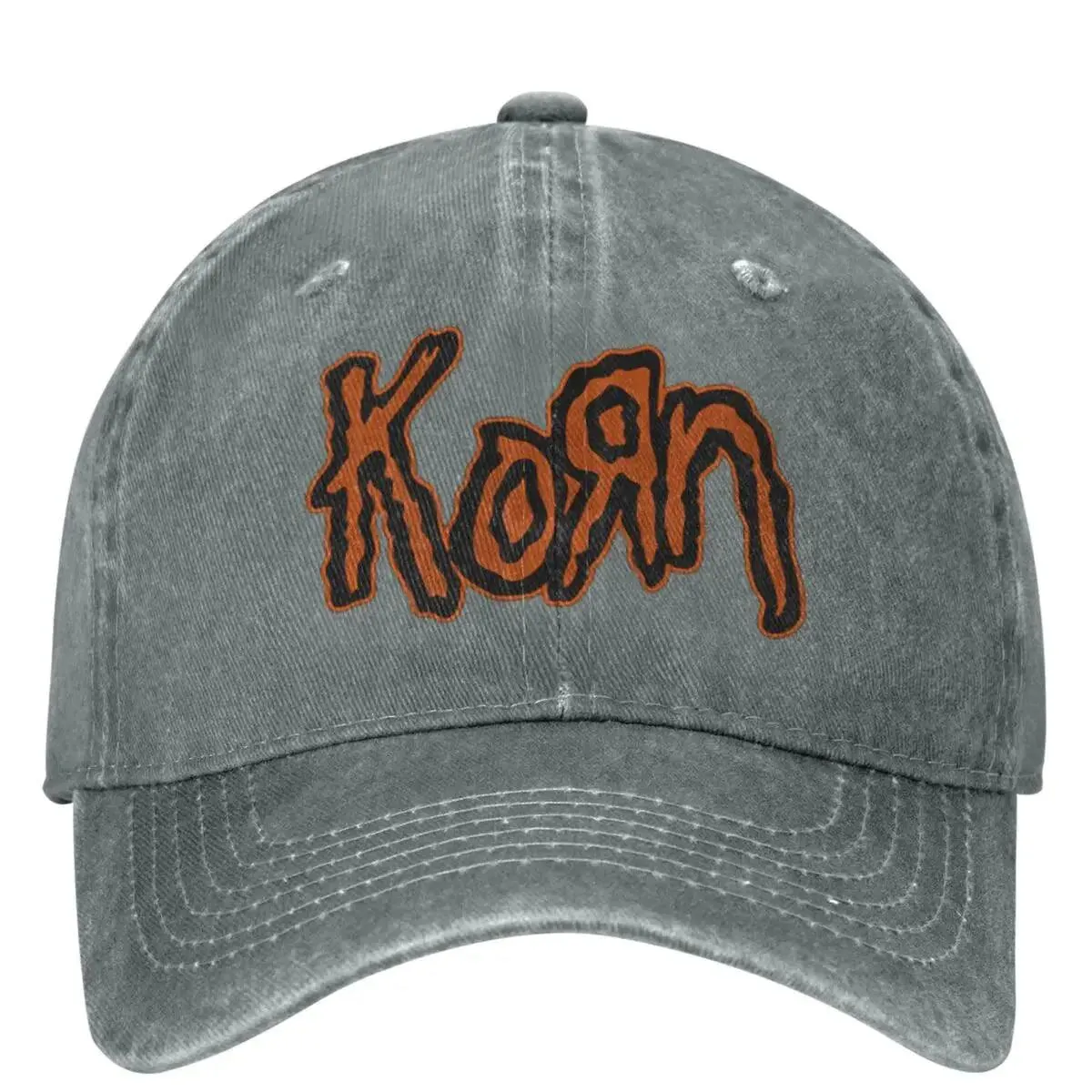 Vintage Korn Band Distressed Baseball Cap | Adjustable Washed Denim Dad Hat for Men and Women