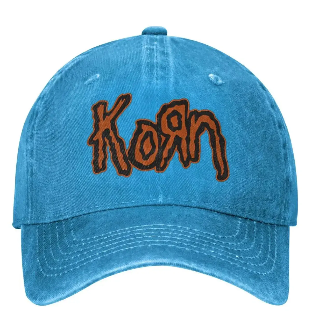 Vintage Korn Band Distressed Baseball Cap | Adjustable Washed Denim Dad Hat for Men and Women