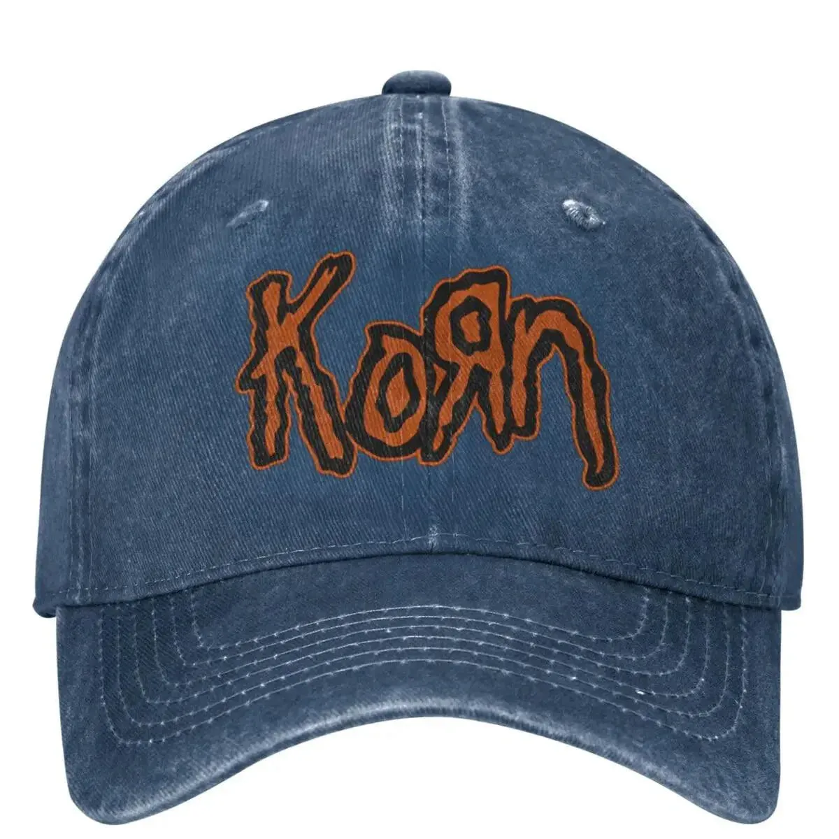 Vintage Korn Band Distressed Baseball Cap | Adjustable Washed Denim Dad Hat for Men and Women