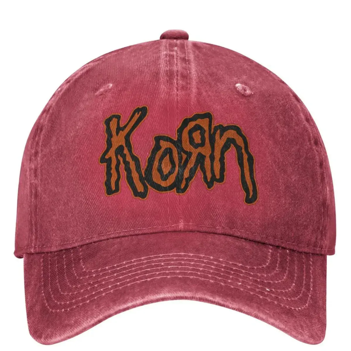 Vintage Korn Band Distressed Baseball Cap | Adjustable Washed Denim Dad Hat for Men and Women