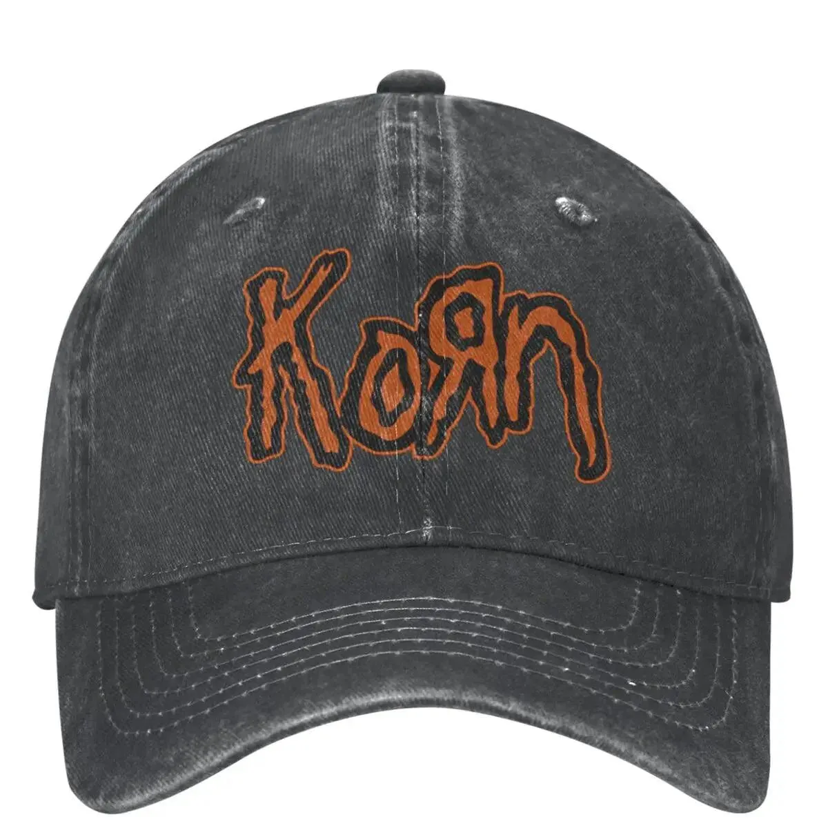Vintage Korn Band Distressed Baseball Cap | Adjustable Washed Denim Dad Hat for Men and Women